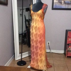 SHAWN RAY FONS Designer NYC  IMPORTED from Paris, France 100% SILK OMBRÉ GOWN